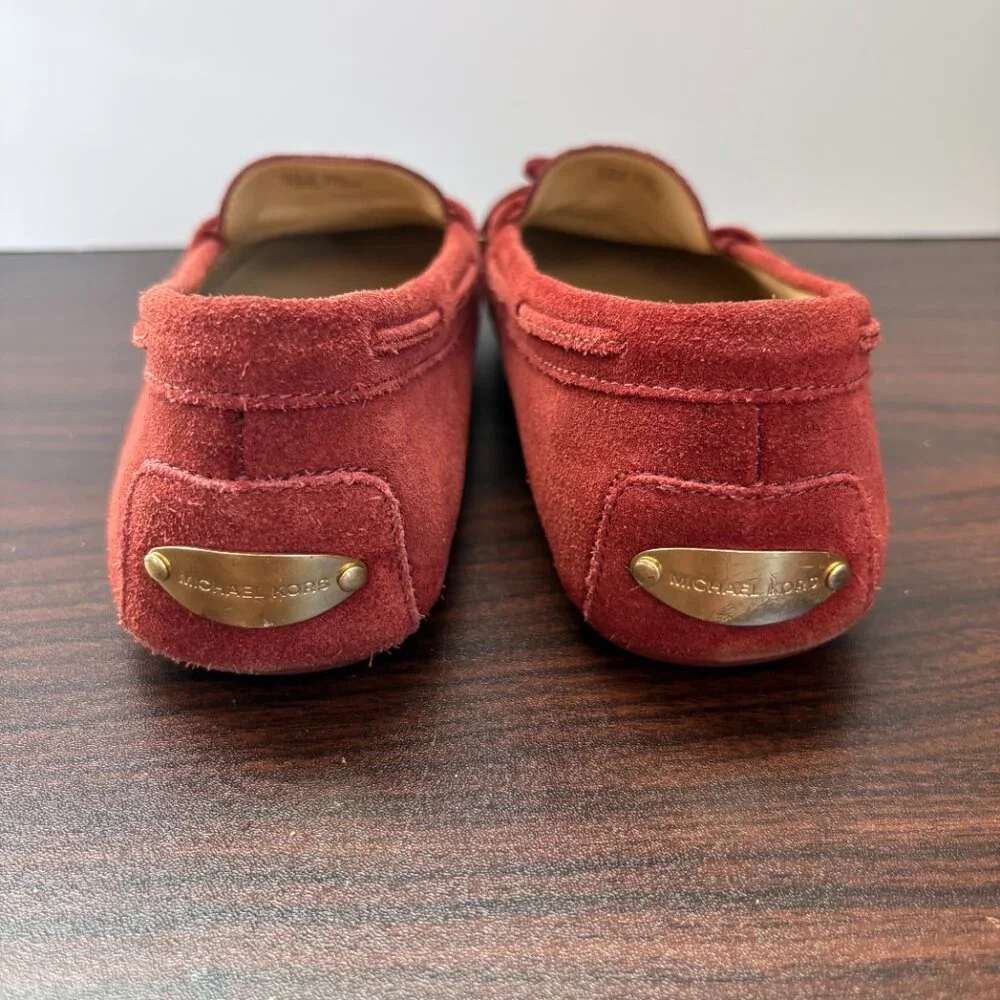 Michael Michael Kors Daisy Suede Moccasin Flats Red/Mandarin Country Club 7.5
